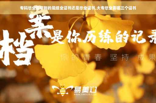 专科毕业后拿到的是结业证书还是毕业证书,大专毕业要哪三个证书