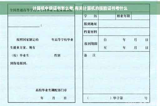 计算机中级证书怎么考,有关计算机的技能证书考什么