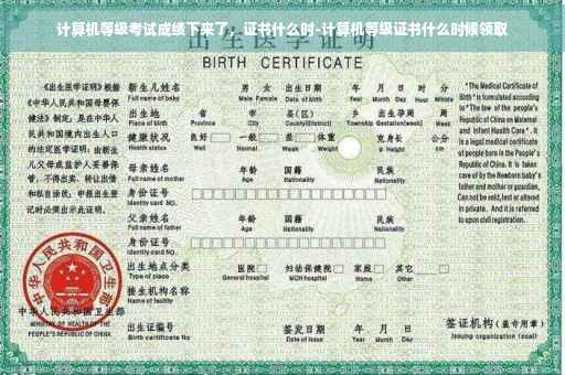 计算机等级考试成绩下来了，证书什么时-计算机等级证书什么时候领取