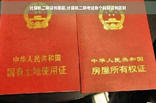 计算机二级证书简称,计算机二级考试各个科目证书区别