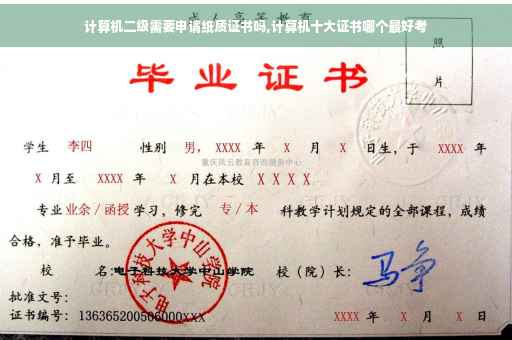计算机二级需要申请纸质证书吗,计算机十大证书哪个最好考