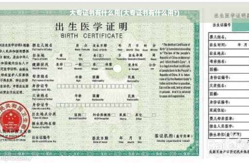 大专证书有什么用(大专证书有什么用?)