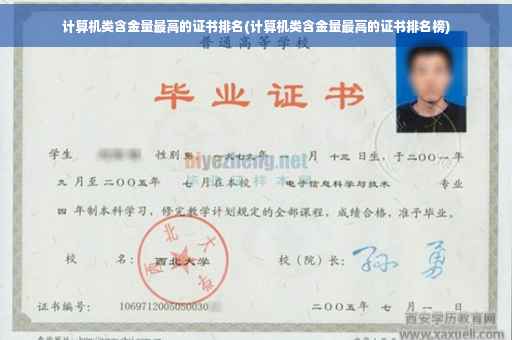 计算机类含金量最高的证书排名(计算机类含金量最高的证书排名榜)