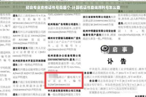 初会专业资格证书号是哪个-计算机证书查询序列号怎么查