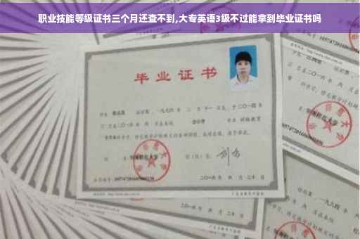职业技能等级证书三个月还查不到,大专英语3级不过能拿到毕业证书吗