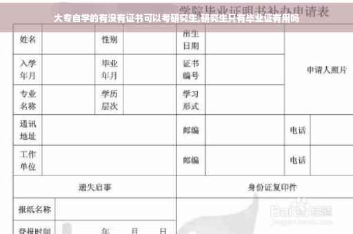 大专自学的有没有证书可以考研究生,研究生只有毕业证有用吗