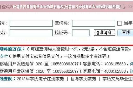 计算机行业最有含金量的证书排名(计算机行业最有含金量的证书排名榜)