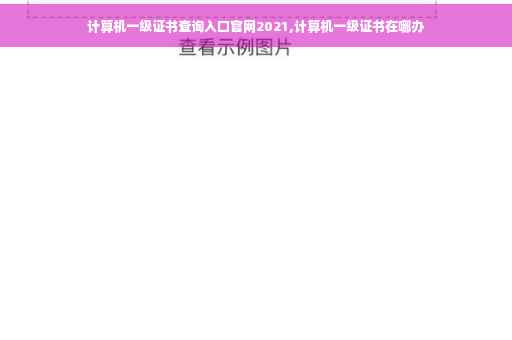 计算机一级证书查询入口官网2021,计算机一级证书在哪办