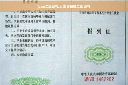 jvae二级证书,上海 计算机二级 证书