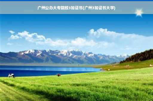 广州公办大专院校3加证书(广州3加证书大学)