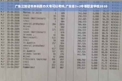 广东三加证书本科民办大专可以考吗,广东省3+2中等职业学校2020