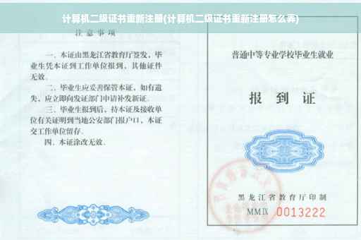计算机二级证书重新注册(计算机二级证书重新注册怎么弄) 计算机二级证书重新注册(计算机二级证书重新注册怎么弄)