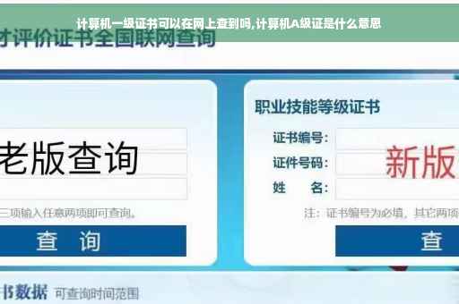 计算机一级证书可以在网上查到吗,计算机A级证是什么意思