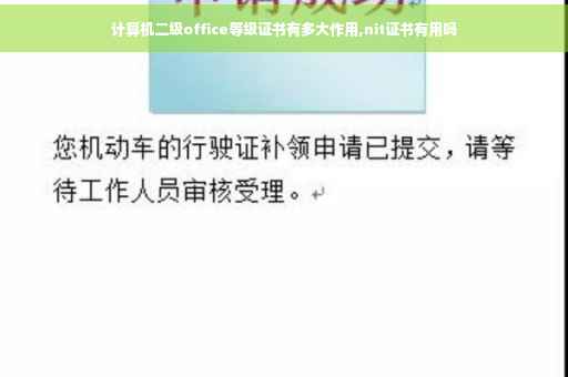 计算机二级office等级证书有多大作用,nit证书有用吗