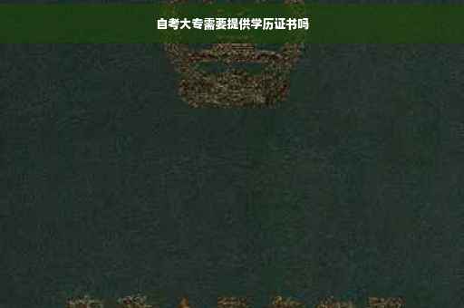自考大专需要提供学历证书吗
