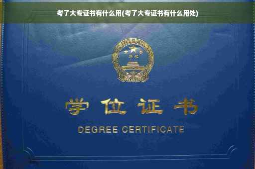 考了大专证书有什么用(考了大专证书有什么用处)
