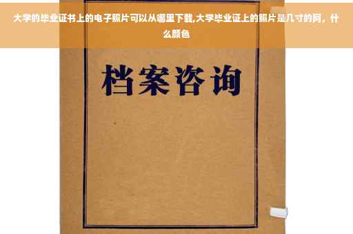 大学的毕业证书上的电子照片可以从哪里下载,大学毕业证上的照片是几寸的阿，什么颜色