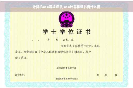 计算机ata等级证书,ata计算机证书有什么用
