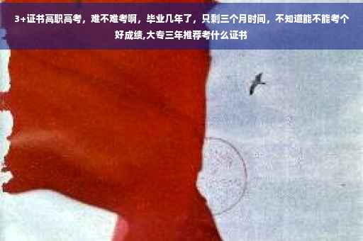 3+证书高职高考，难不难考啊，毕业几年了，只剩三个月时间，不知道能不能考个好成绩,大专三年推荐考什么证书