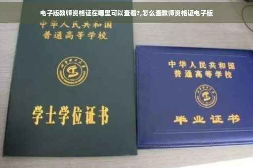 电子版教师资格证在哪里可以查看?,怎么查教师资格证电子版