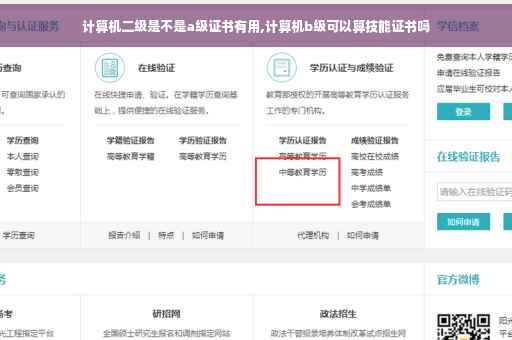 计算机二级是不是a级证书有用,计算机b级可以算技能证书吗