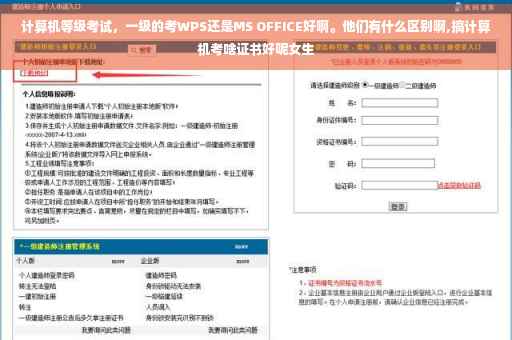 计算机等级考试，一级的考WPS还是MS OFFICE好啊。他们有什么区别啊,搞计算机考啥证书好呢女生