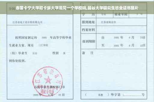 泰国卡宁大学和卡琳大学是同一个学校吗,曼谷大学研究生毕业证书图片