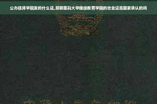 公办技师学院发的什么证,昆明医科大学继续教育学院的毕业证是国家承认的吗