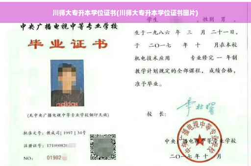 川师大专升本学位证书(川师大专升本学位证书图片)