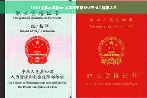 1984湖北高考状元-武汉三中毕业证书图片样本大全
