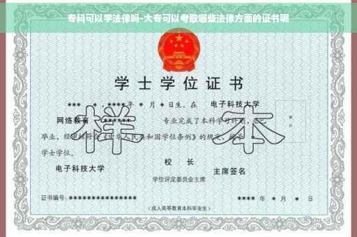 专科可以学法律吗-大专可以考取哪些法律方面的证书呢