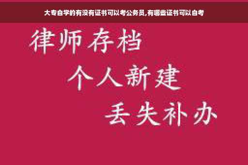大专自学的有没有证书可以考公务员,有哪些证书可以自考