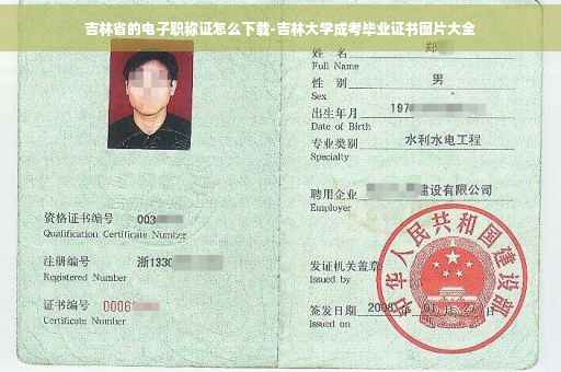 吉林省的电子职称证怎么下载-吉林大学成考毕业证书图片大全