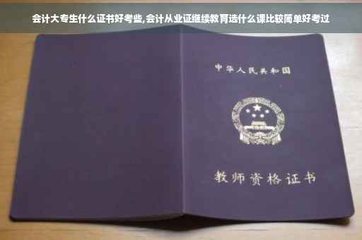 会计大专生什么证书好考些,会计从业证继续教育选什么课比较简单好考过