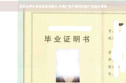 深圳大学大专毕业证书图片,不是广东户籍可以在广东读大专吗
