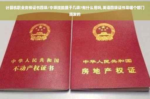 计算机职业资格证书四级/中级技能属于几级?有什么用吗,英语四级证书是哪个部门颁发的