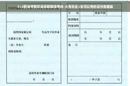 3+2职业学院毕业后能继续考吗-大专毕业3年可以考的证书有哪些