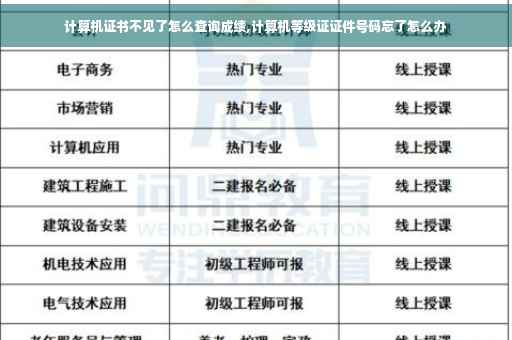 计算机证书不见了怎么查询成绩,计算机等级证证件号码忘了怎么办