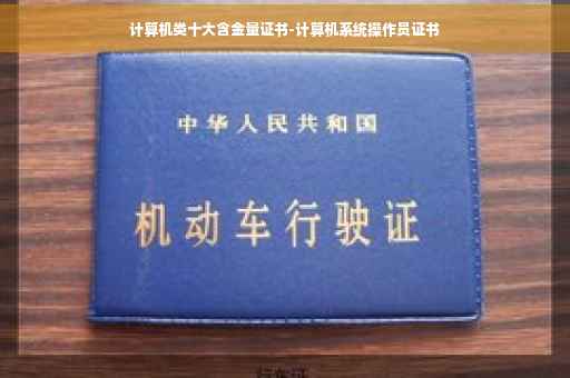 计算机类十大含金量证书-计算机系统操作员证书