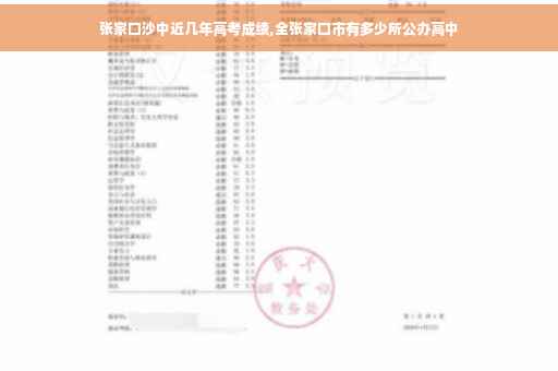 张家口沙中近几年高考成绩,全张家口市有多少所公办高中
