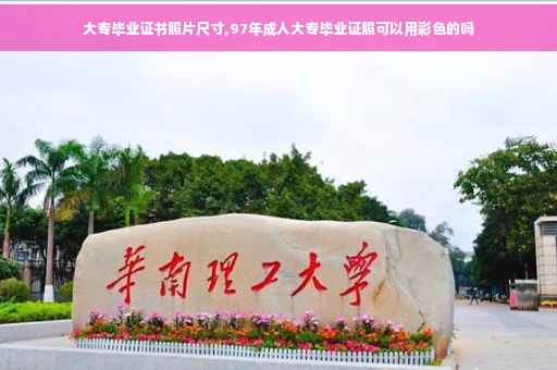 大专毕业证书照片尺寸,97年成人大专毕业证照可以用彩色的吗