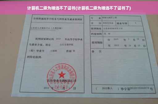 计算机二级为啥选不了证书(计算机二级为啥选不了证书了)