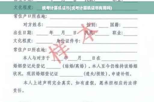 统考计算机证书(统考计算机证书有用吗)