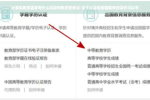 计算机教师需要考什么科目的教师资格证-关于计算机有哪些资格证书可以考