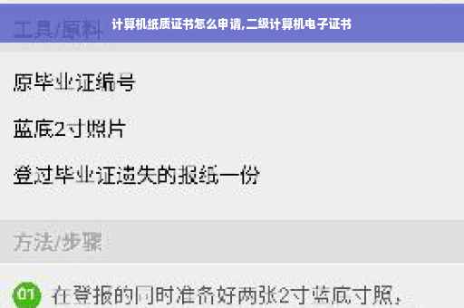 计算机纸质证书怎么申请,二级计算机电子证书