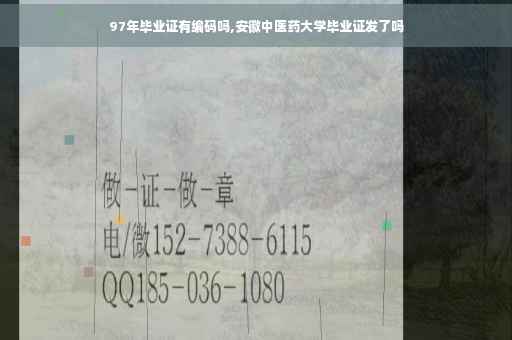 97年毕业证有编码吗,安徽中医药大学毕业证发了吗