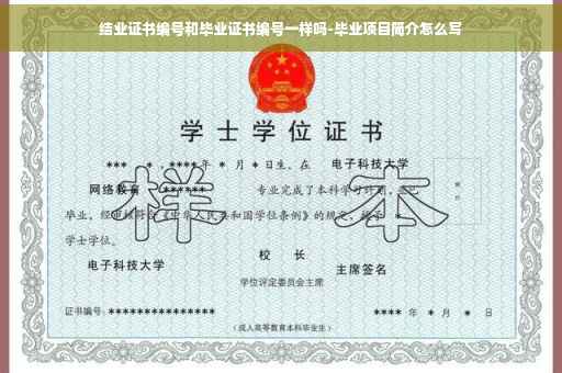 结业证书编号和毕业证书编号一样吗-毕业项目简介怎么写