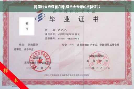 我国的大专证有几种,适合大专考的资格证书