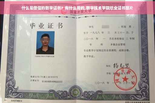 什么是微信的数字证书？有什么用的,数字技术学院毕业证书图片