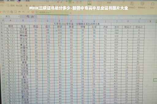 MHK三级证书总分多少-新疆中专高中毕业证书图片大全